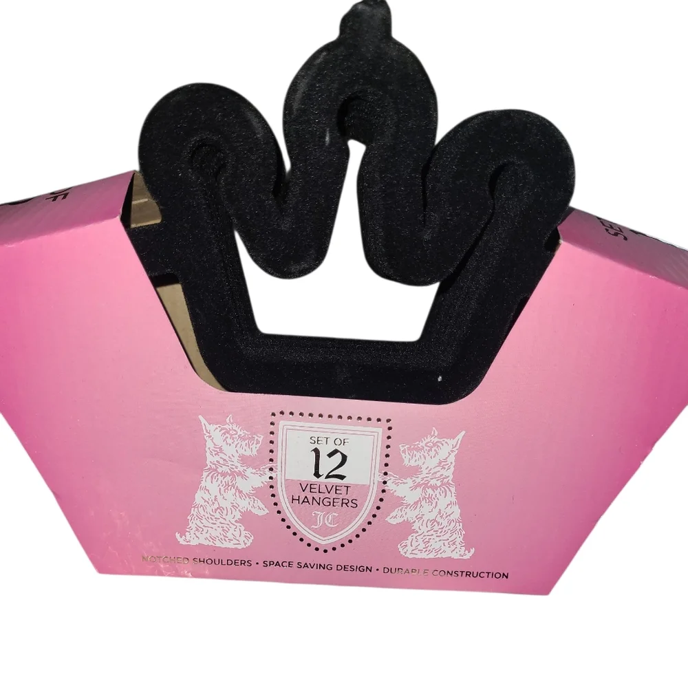 Juicy Couture Black Velvet Hangers - Set Of 12